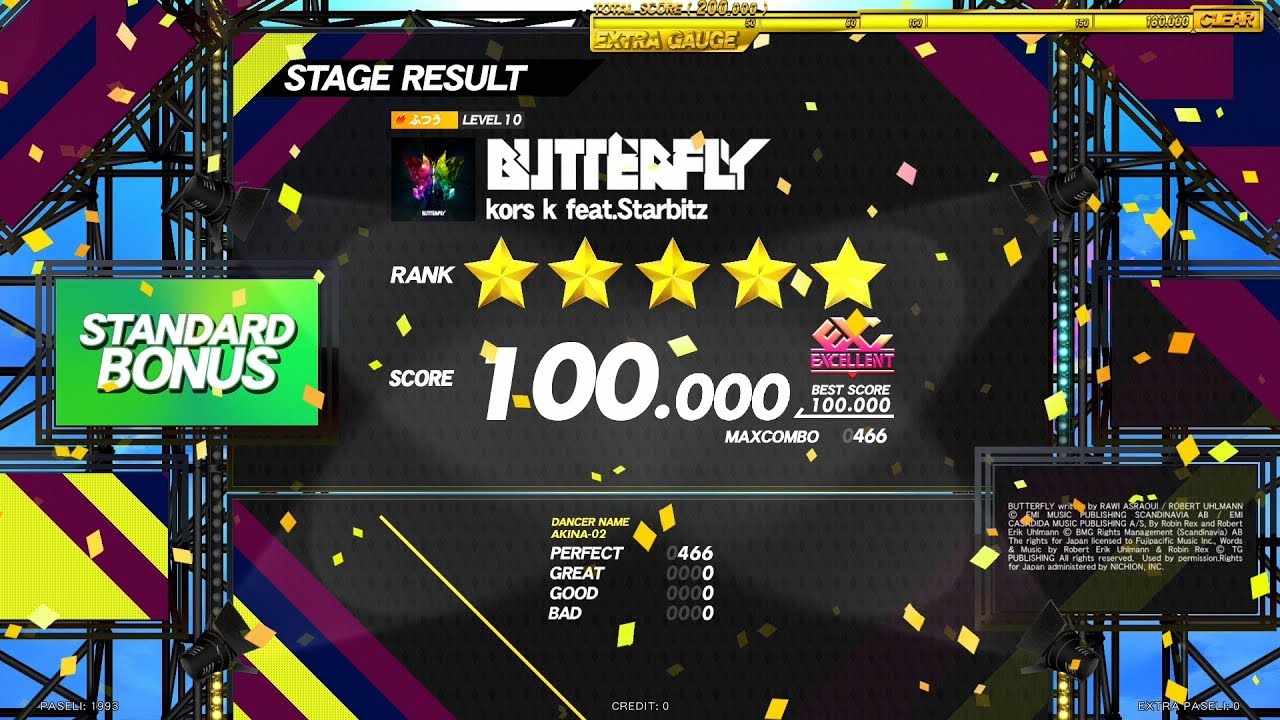 【DANCERUSH STARDOM】Butterfly / ふつう譜面 EXCELLENT 外部出力
