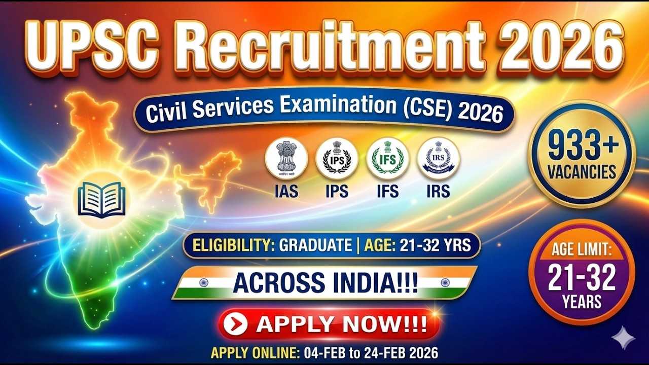 UPSC నుండి నోటిఫికేషన్ 2026 | 933+ ఉద్యోగాలు | Syllabus,Age, Eligibility పూర్తి వివరాలు I UPSC JOBS