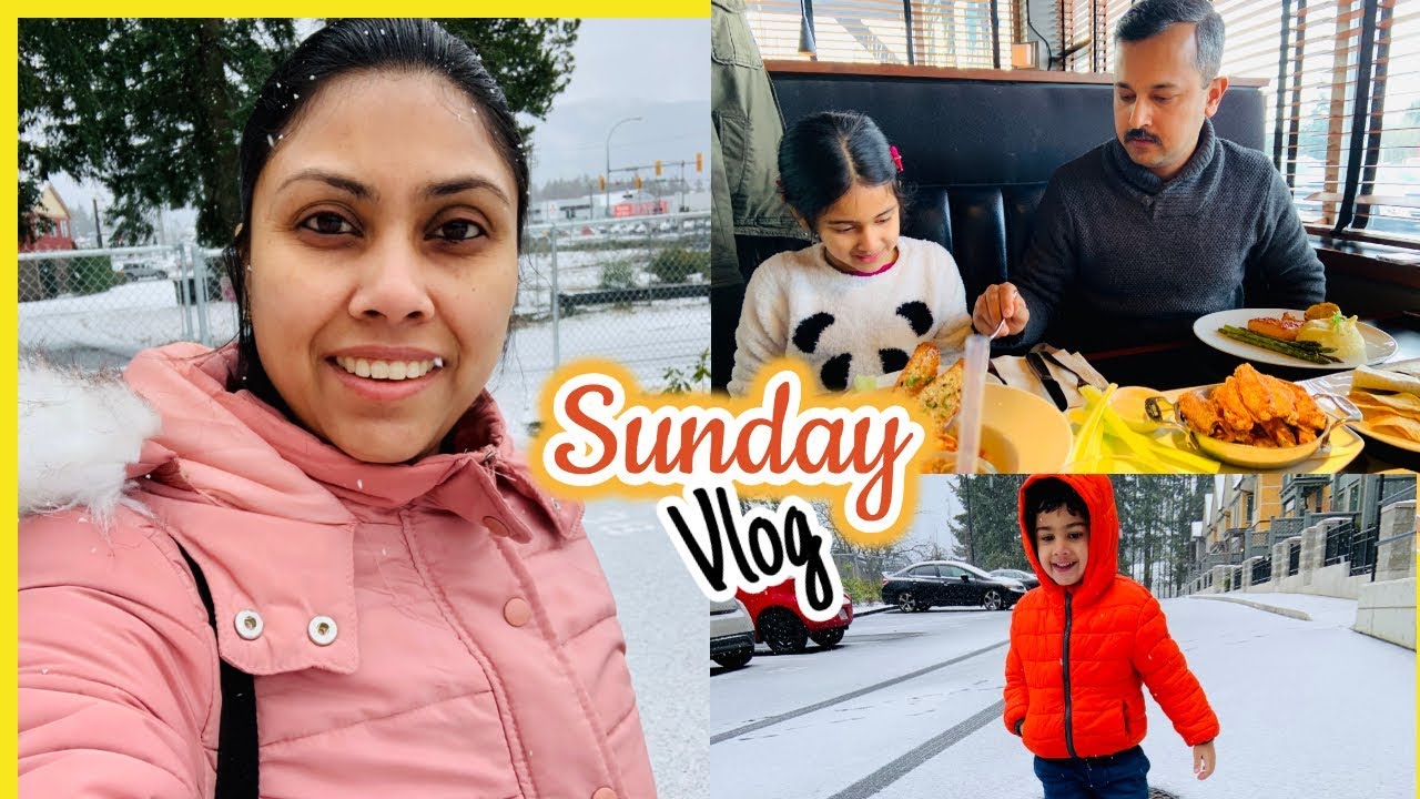 Sunday Vlog- Snow day & Most Expensive Lunch Ever II Indian Mom Vlogger in Canada