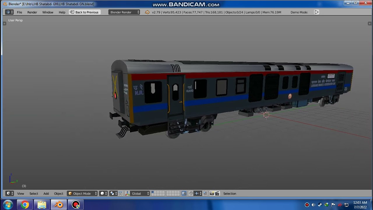 LHB Shatabdi GN light 3d model free download