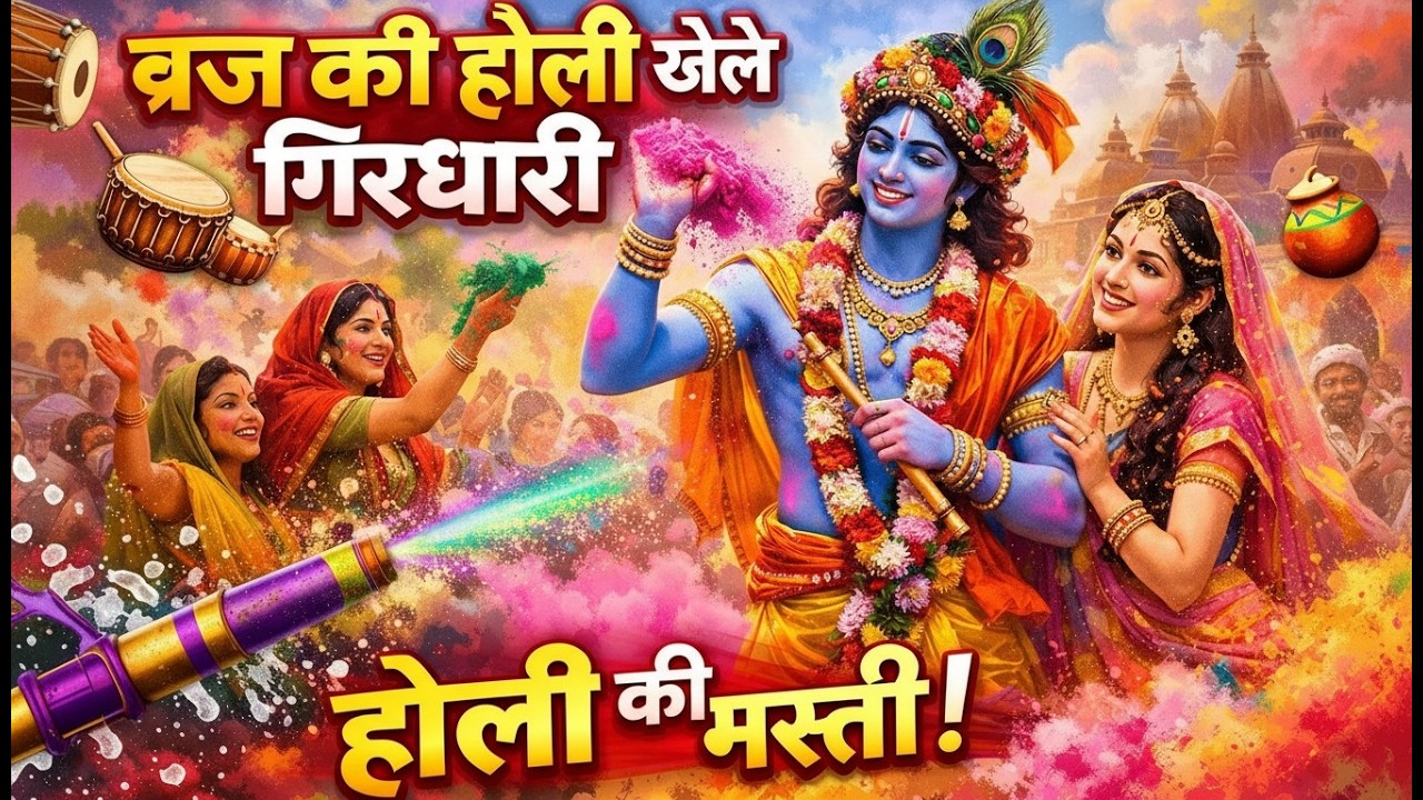 Video Vraj Ki  Holi Khele Girdhari Swati Updhyay ब्रज की होली खेले गिरधारीRadha Krishna Holi Bhajan