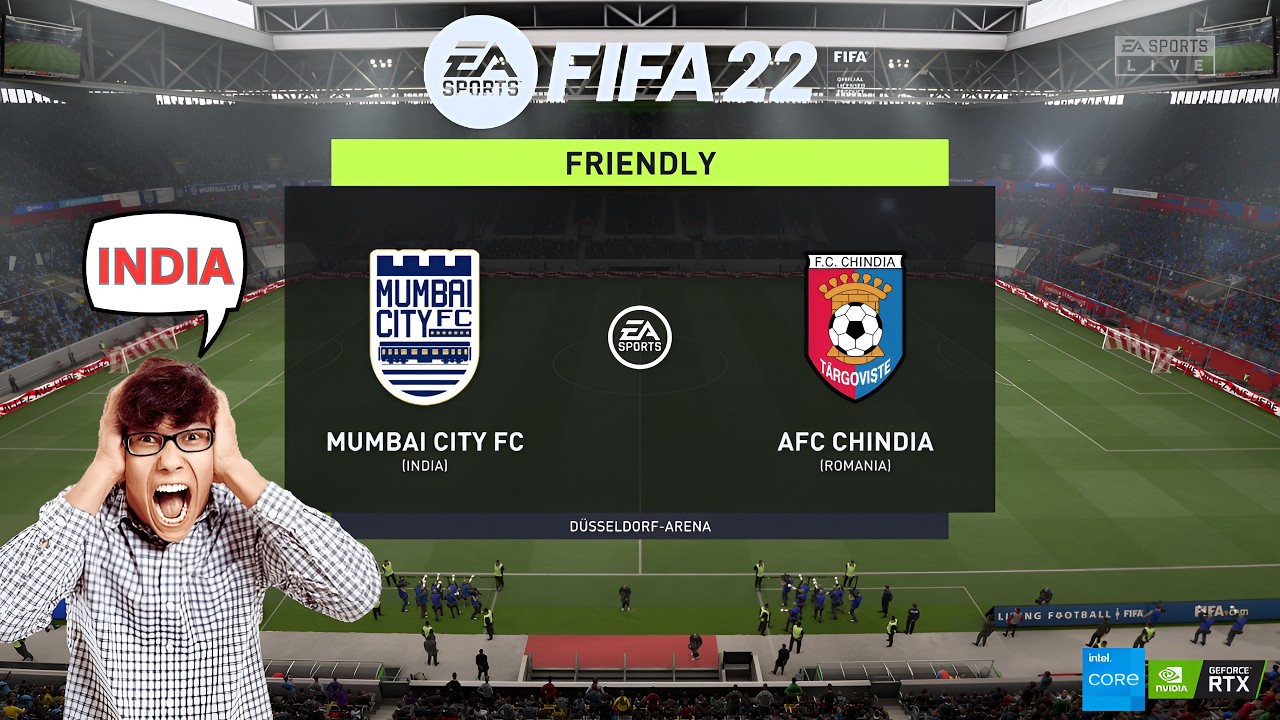 Best Match Of FIFA 22 -  MUMBAI CITY FC [ INDIA ] vs AFC CHINDIA [ ROMANIA ] - Draw Match 😱