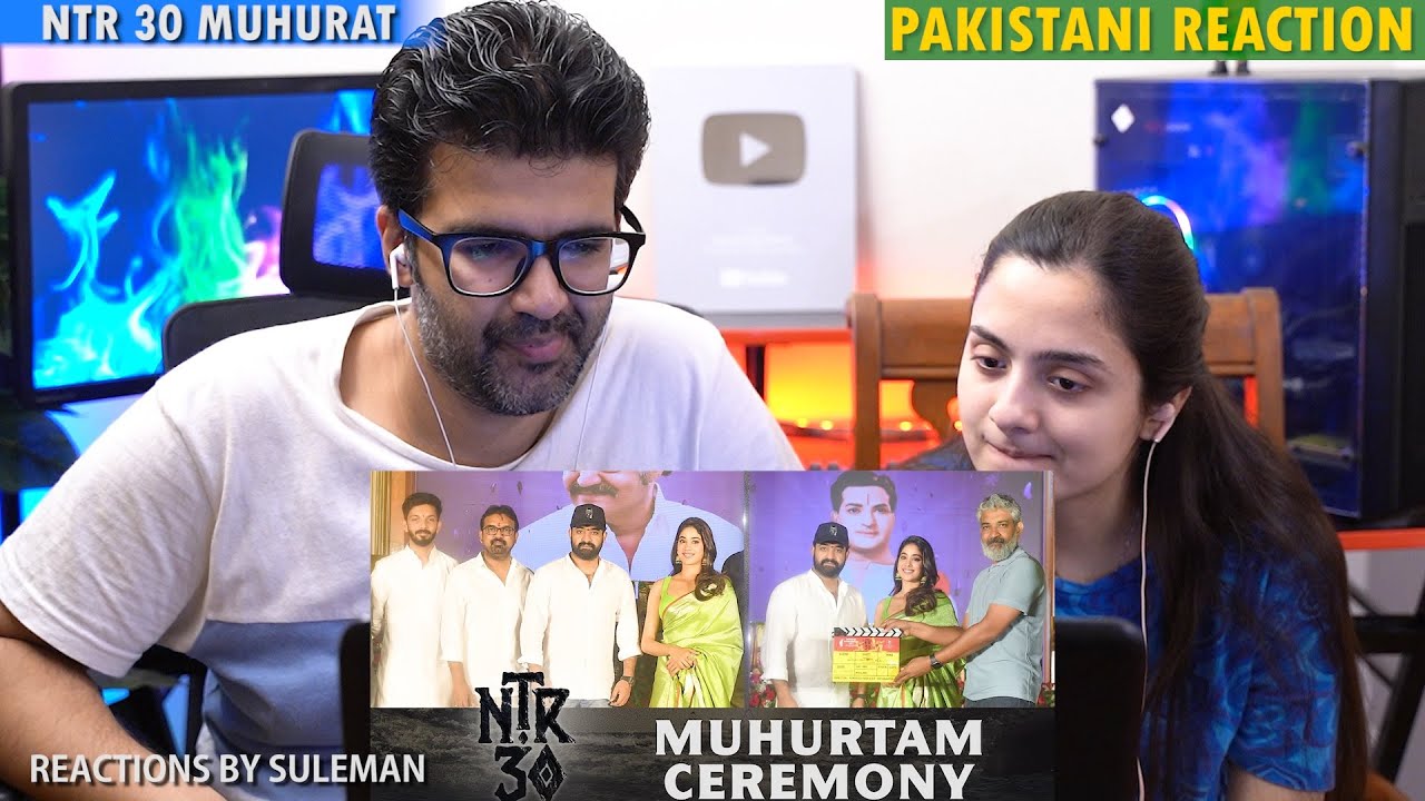 Pakistani Couple Reacts To #NTR30 Muhurtam Ceremony Highlights | NTR | Koratala Siva | Janhvi Kapoor