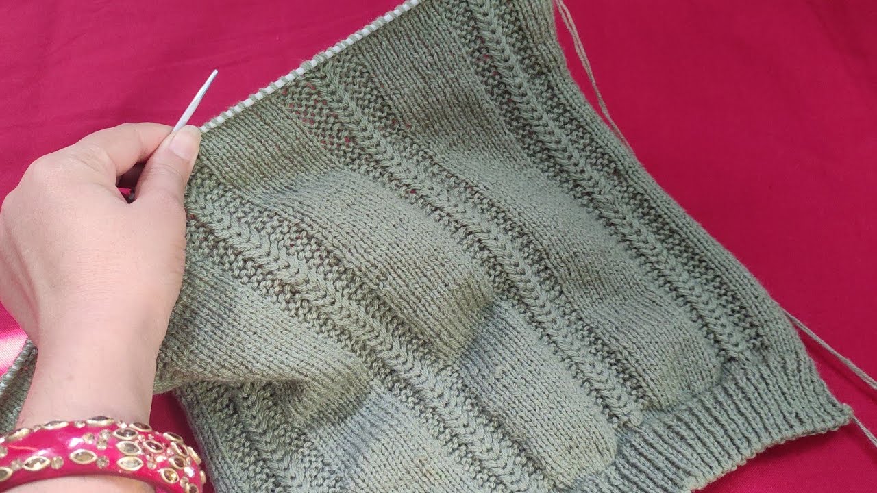 Gents Half Sweater back side knitting design by SH Fashion World.