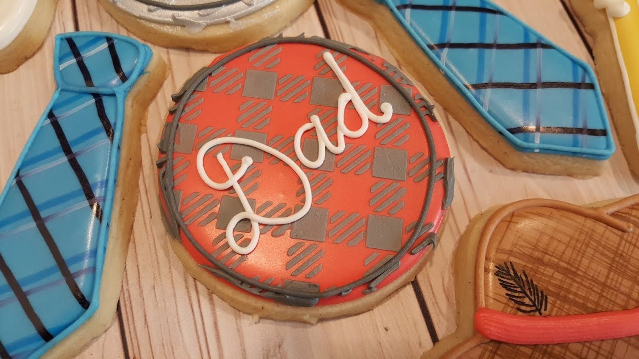 Plaid Dad Plaque Father's Day Sugar Cookies on Kookievision