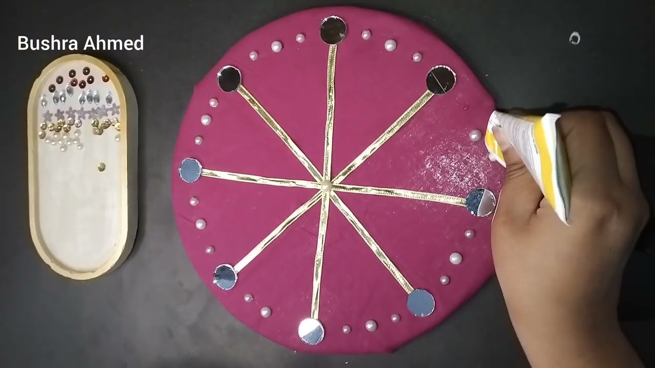 Mehndi thaal making | Mehndi thaal decoration ideas at home |Mehndi platter ideas  #mehndidecoration