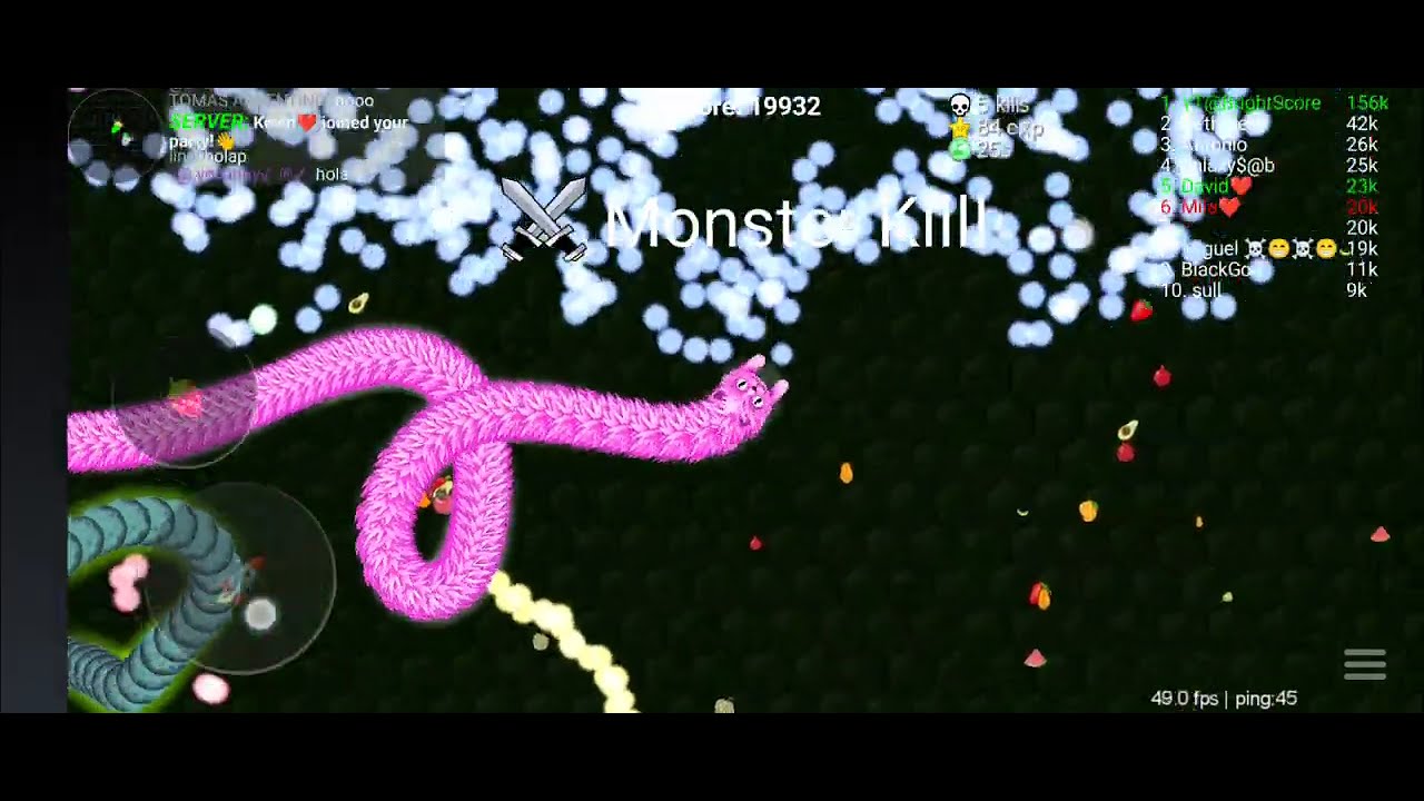 Viper.IO MONSTER KILL Eating a 50K Ball Of Sushi Occupying 1st Place At 188K PINK CAT