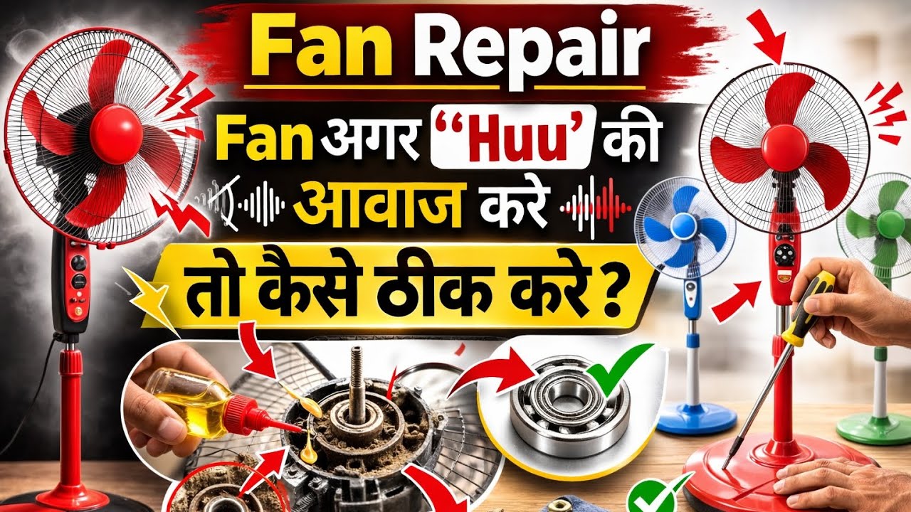 Fan Repair पंखा अगर हूं कि आवाज कर रही है तो कैसे ठीक करें 