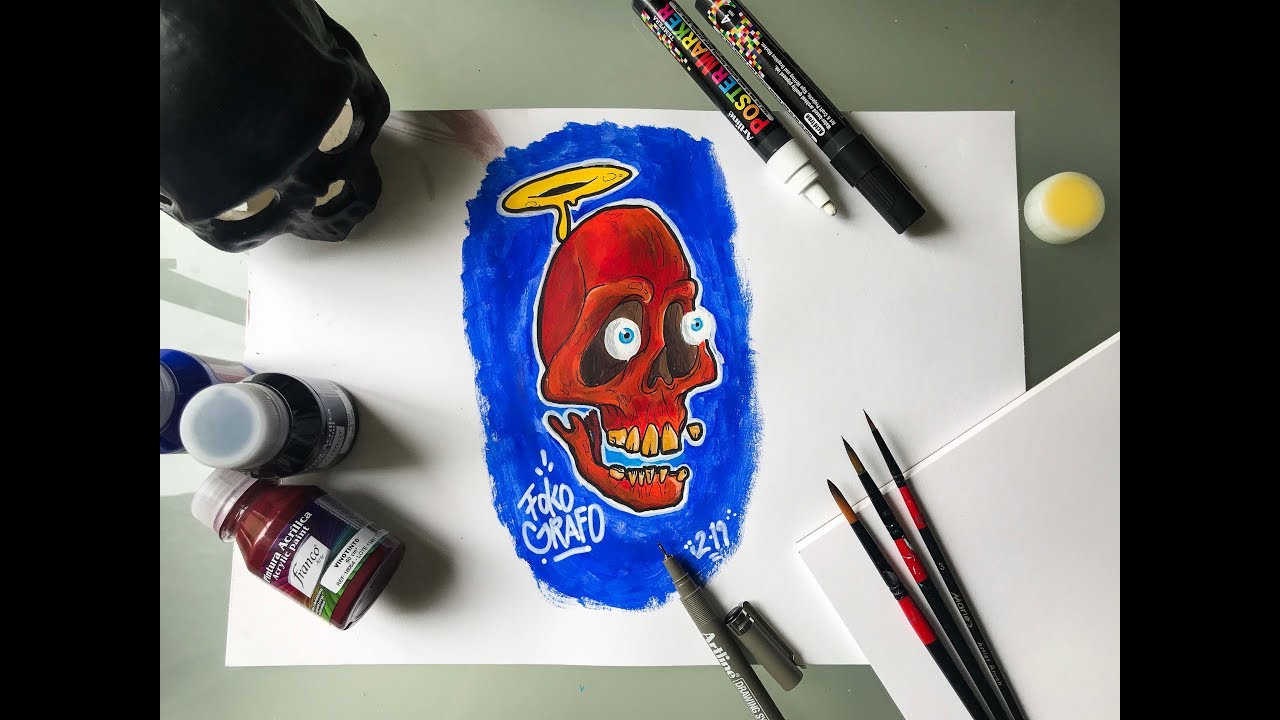 Tutorial de ¿cómo hacer una calavera en acrílicos? acá te enseño