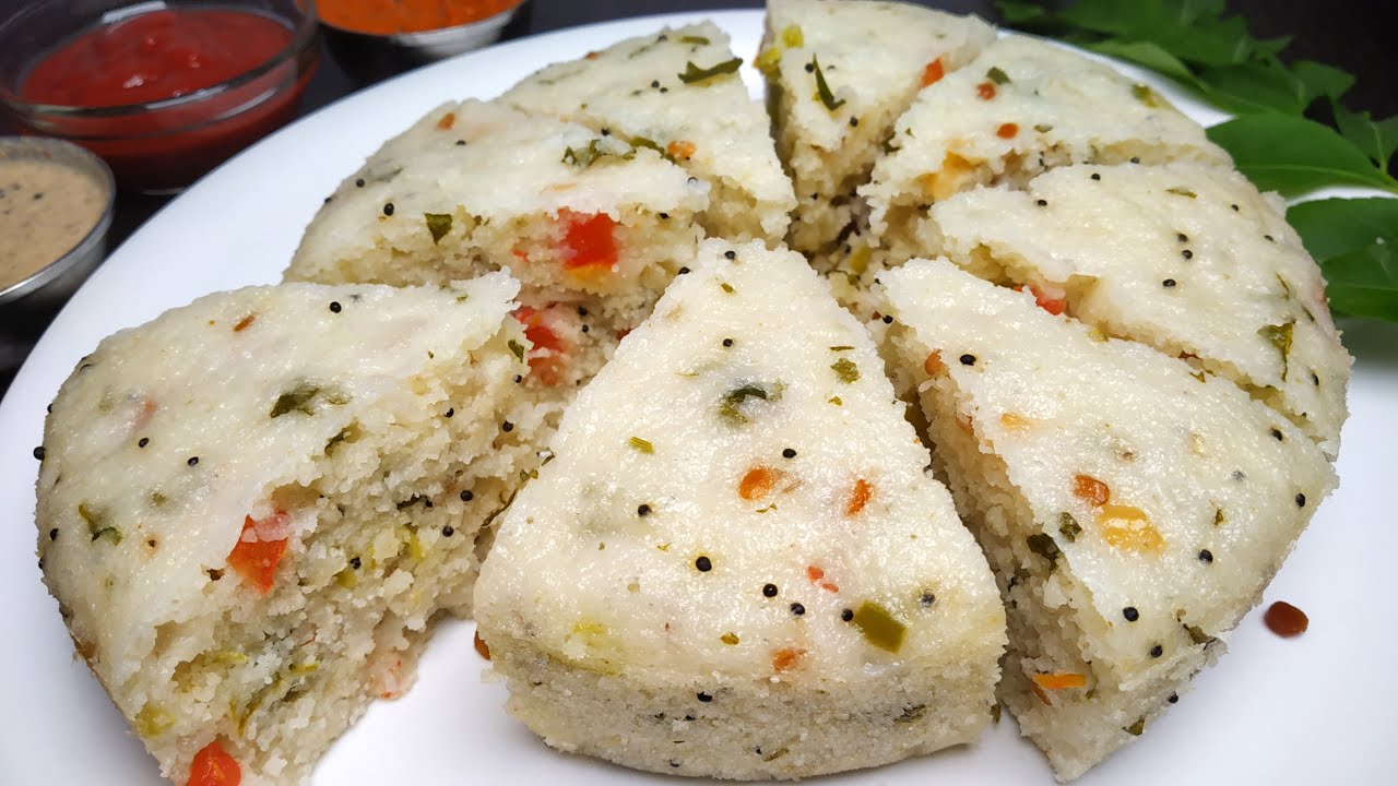 Tasty Healthy Breakfast | Rava Dhokla | Tadka vegetable Dhokla | कम तेल में सूजी का नाश्ता बनाये
