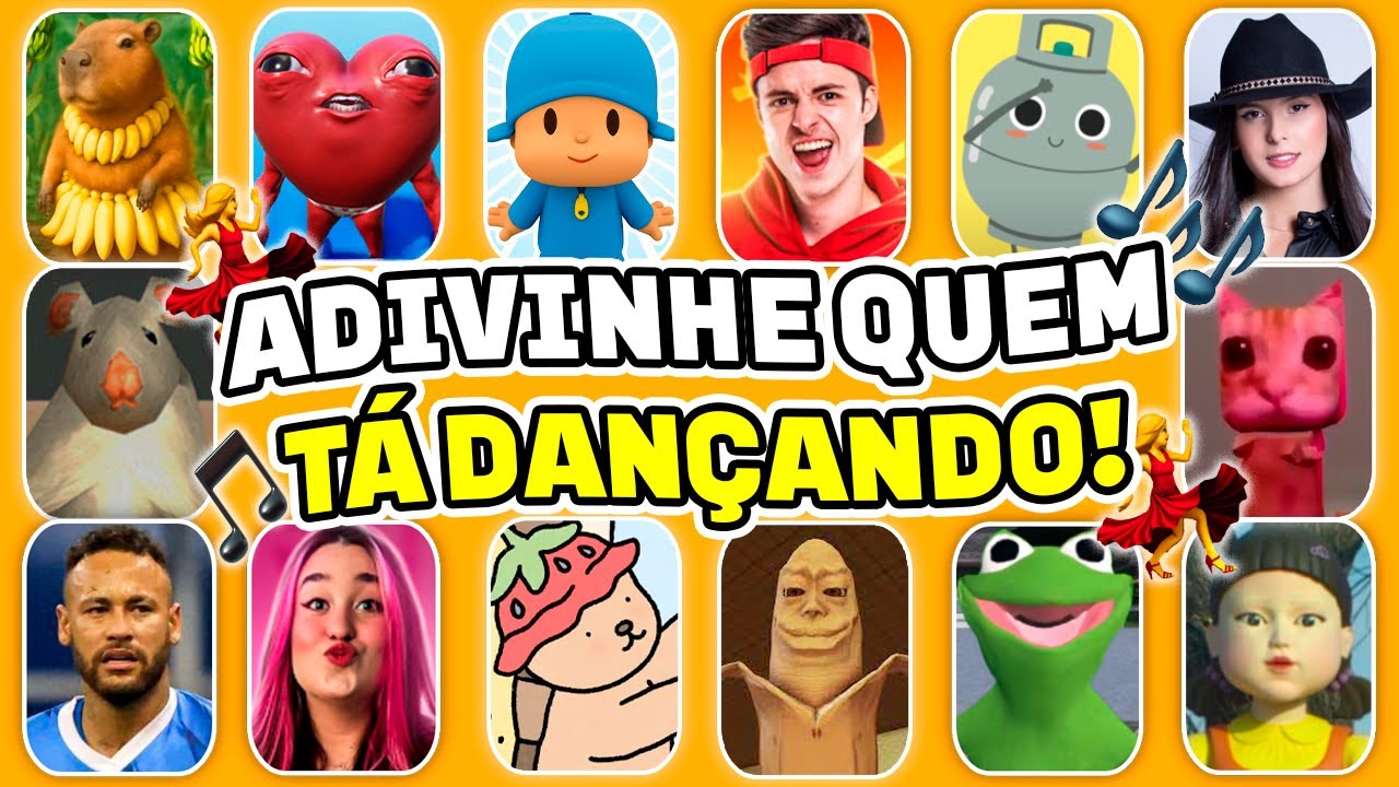 ADIVINHE QUEM TÁ DANÇANDO!💃🎵 Pocoyo, Enaldinho, Ay Mi Gatito Miau Miau, Não Choraxx, Ó U Gás, Bobbie