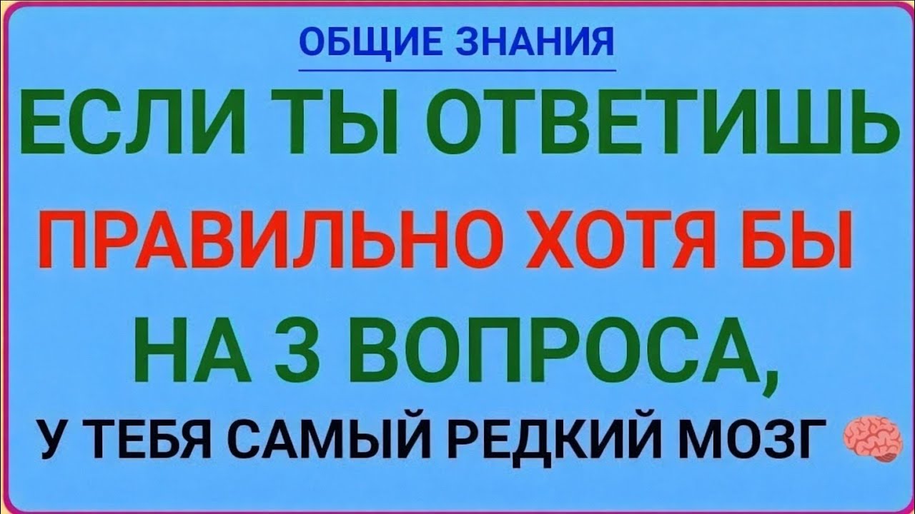Думаете, у вас высокий IQ? 🤔 Только 1% ответят на 3 вопроса из этой сложной викторины! 🧠🔥