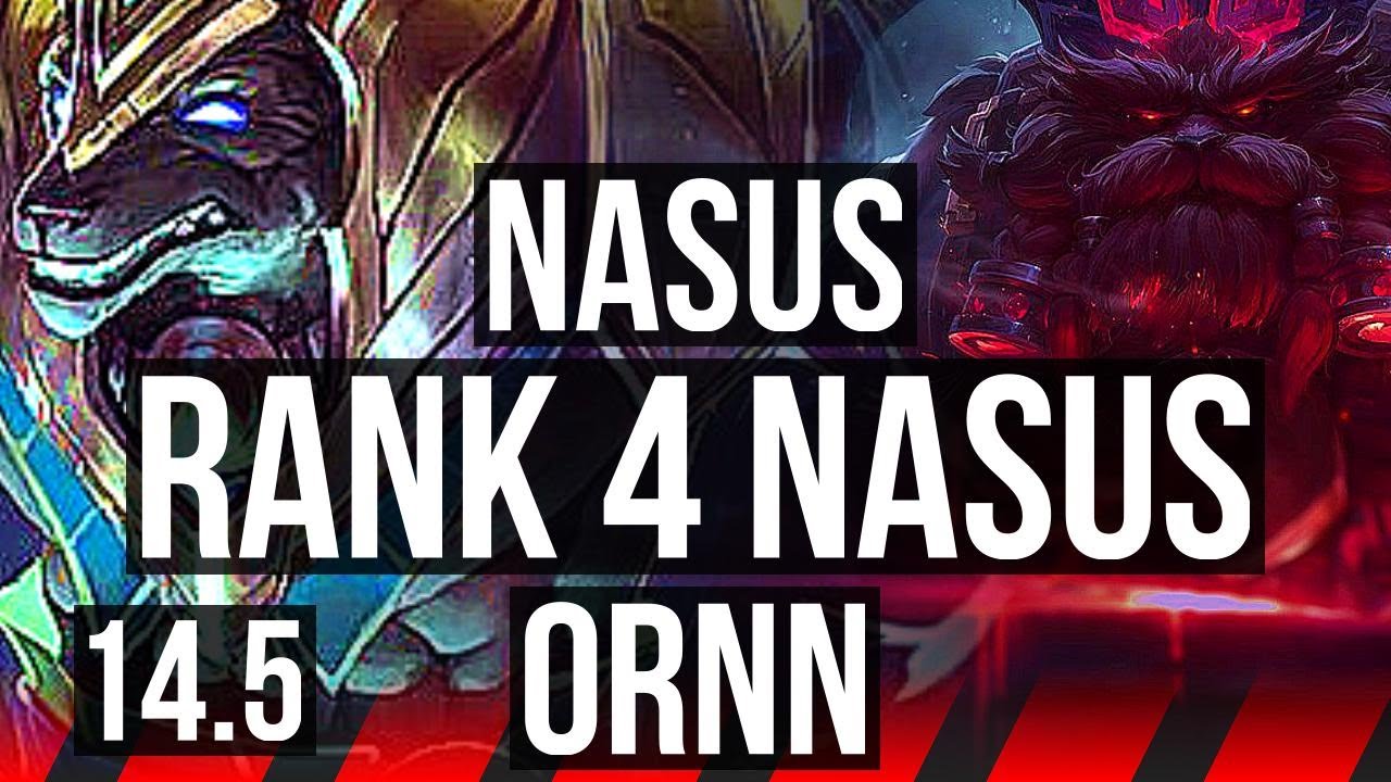 NASUS vs ORNN (TOP) | 8/0/3, Rank 4 Nasus, 1100+ games, Legendary | KR Challenger | 14.5