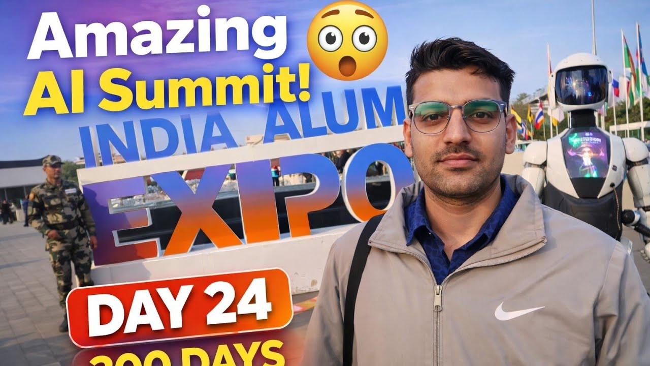 AI Summit Delhi 2026 🤖 | Bharat Mandapam | Day 24 | 300 Days English communication Challenge