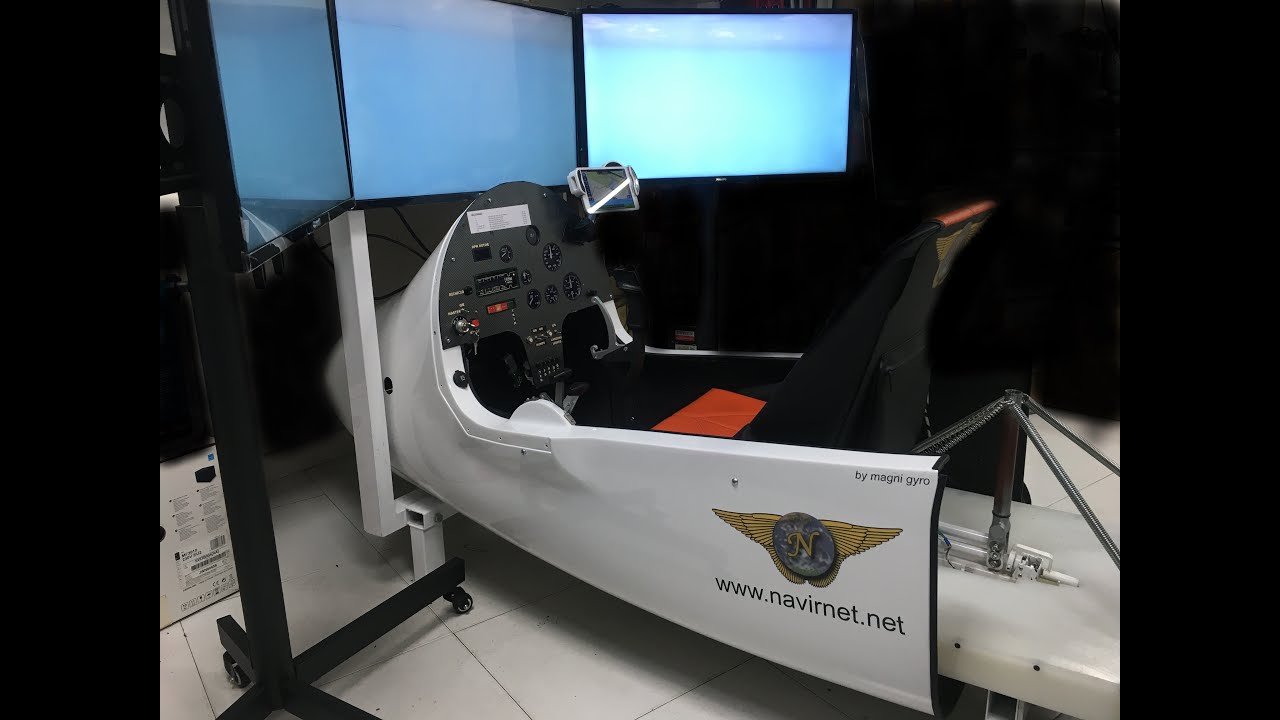 Gyrocopter flight simulator for pilot training