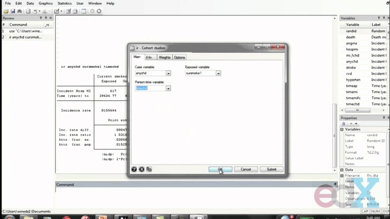 Week 3 : STATA DEMO: IR FOR CHD