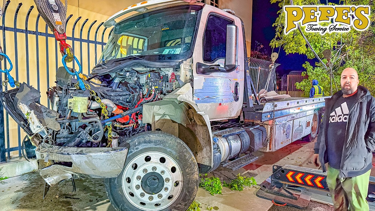 Tow Truck CRASHES Through Gate and Into a Building