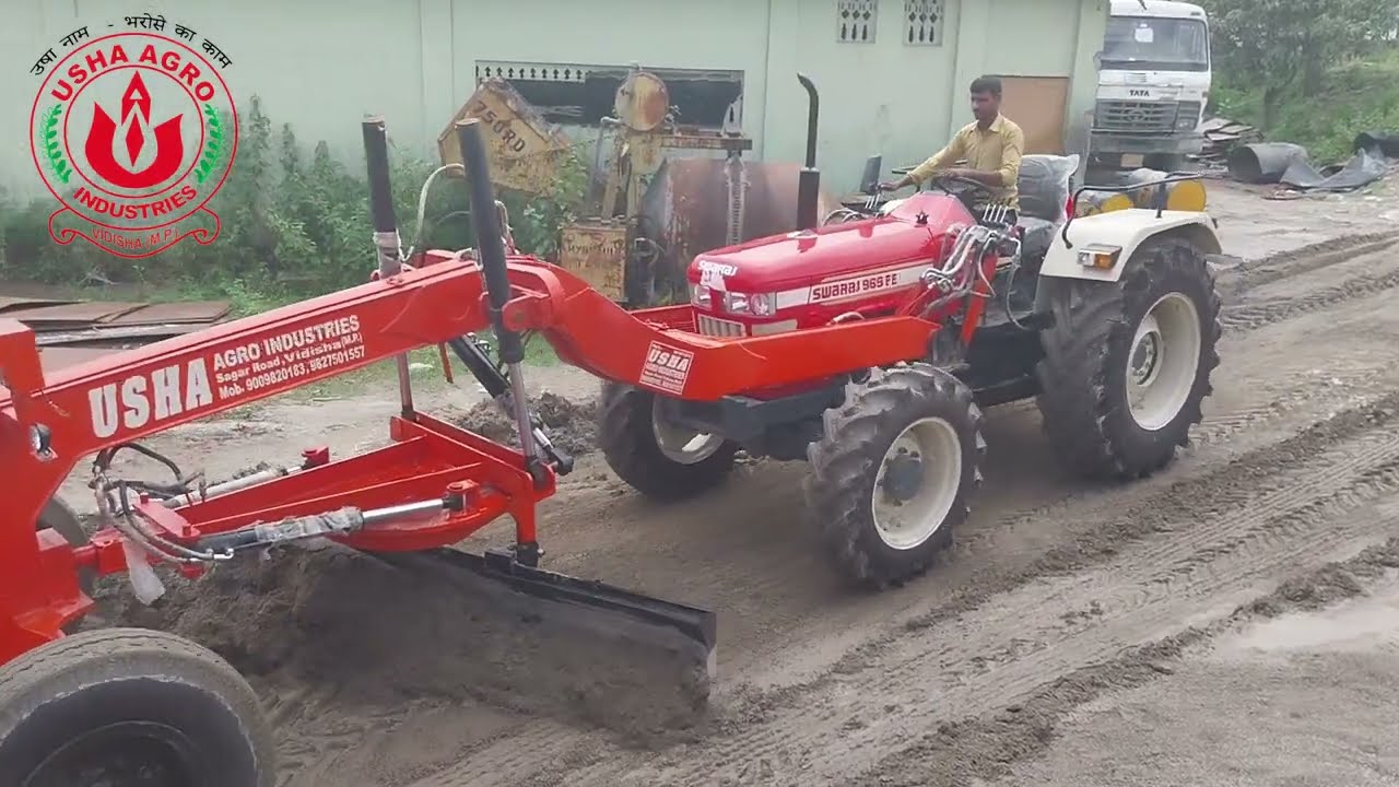 Swaraj 969 FE Tractor fitted Grader | Usha Agro Industries | @SwarajTractors @swarajtractoryt8042