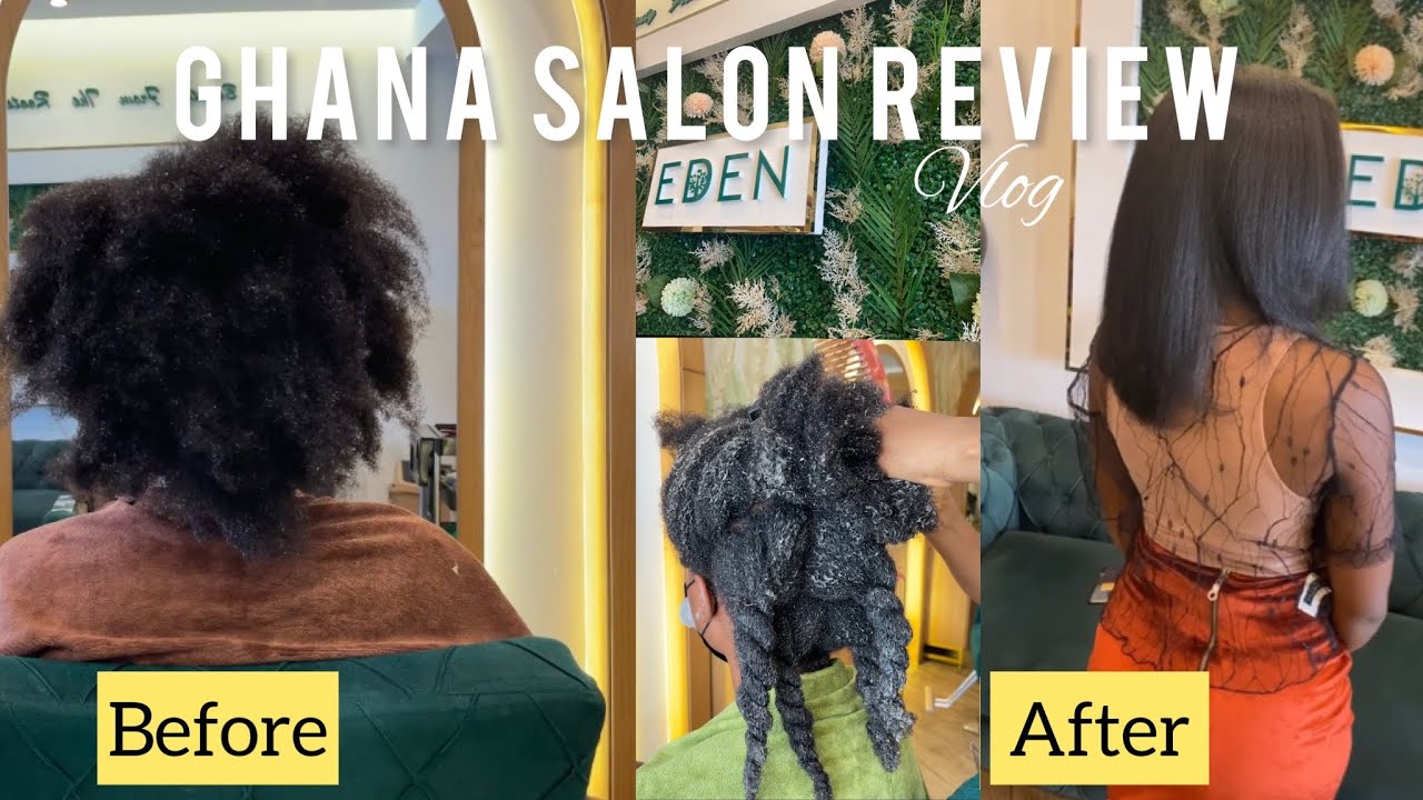 Best natural hair salon in Ghana 😳🇬🇭|silk press ft Eden healthy hair studio