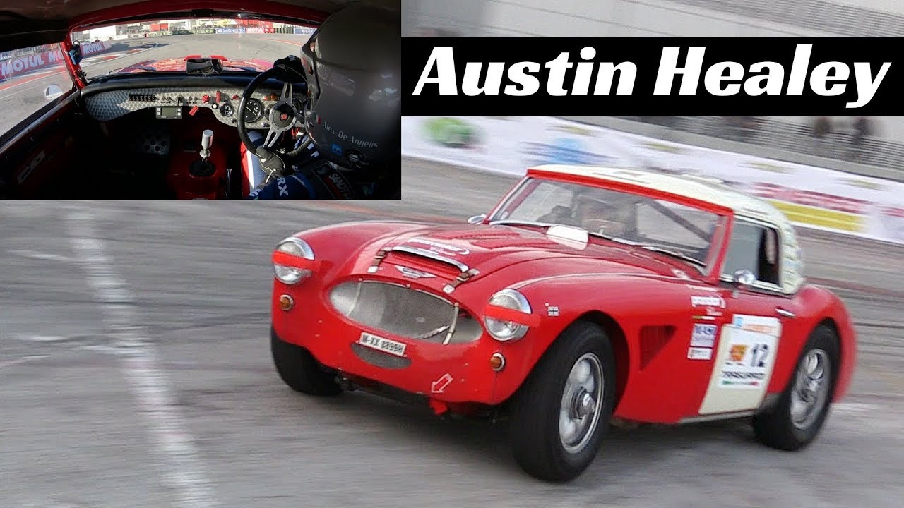 1962 Austin Healey 3000 MKII with Racing/FIA specs - Actions, OnBoard & Pure Sound!