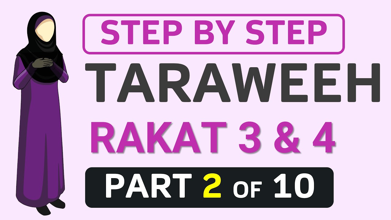 TARAWEEH Part 2 of 10: Female Step-by-Step Beginner's Guide to 2 Rakat Sunnah Taraweeh Prayer