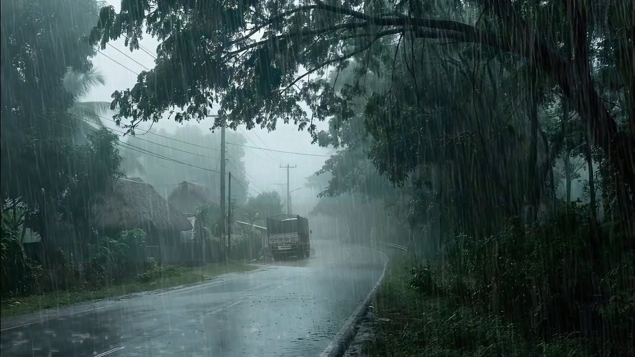 Only For Those Who Want to Sleep Soundly with Road Rain & Thunder Sounds for Stress Relief