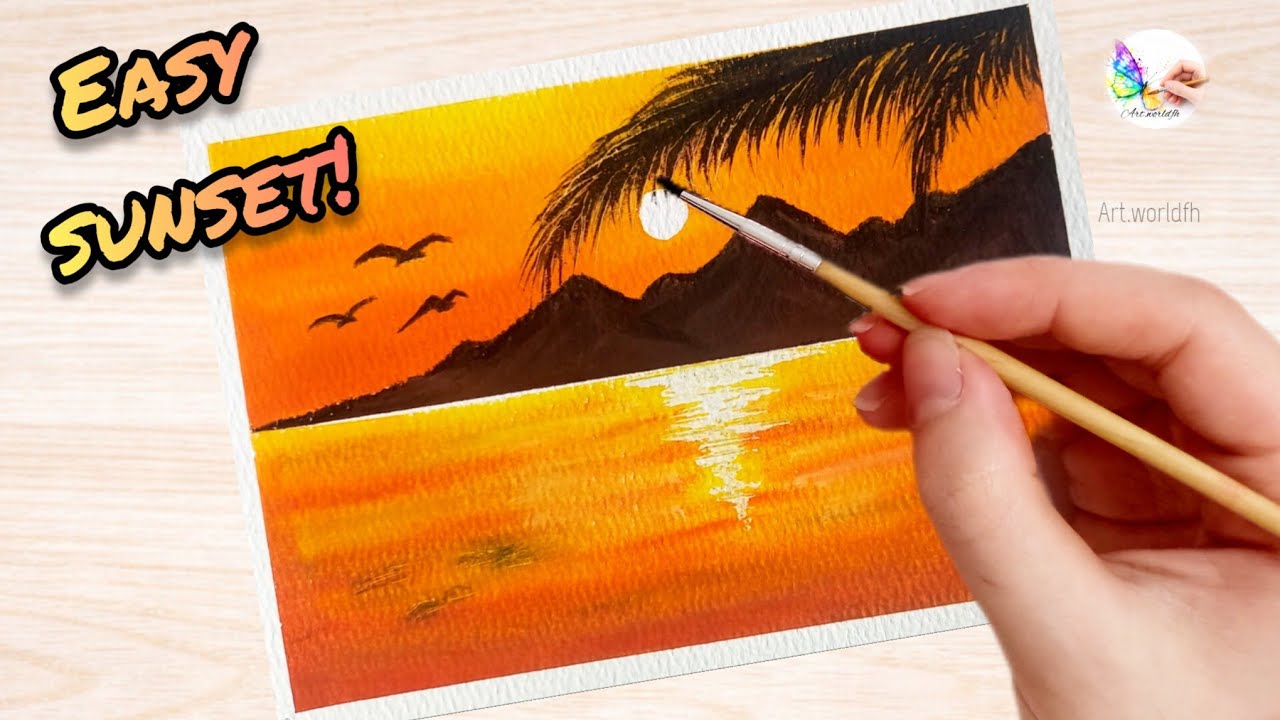 👉 Anyone Can Draw This Sunset! Easy Oil Pastel Tutorial for Beginners