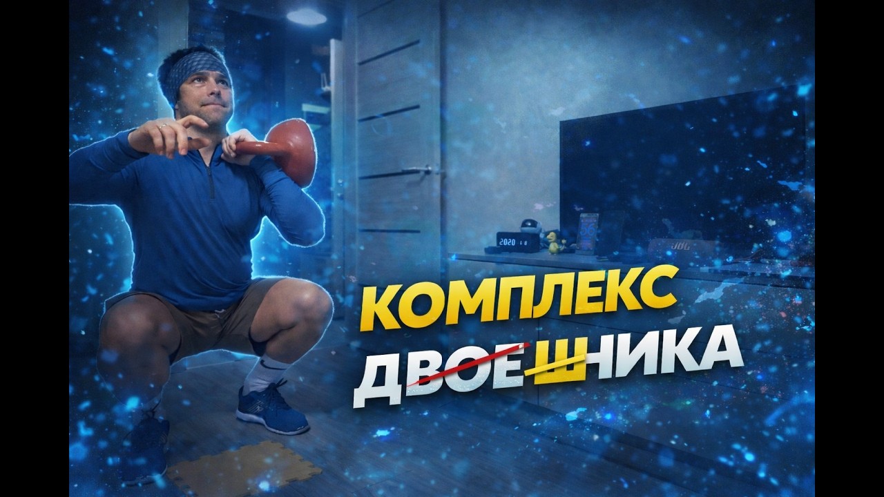 КОМПЛЕКС ДВОЕЧНИК. ДВА упражнения по ДВА раза, ДВАдцать кругов 😀