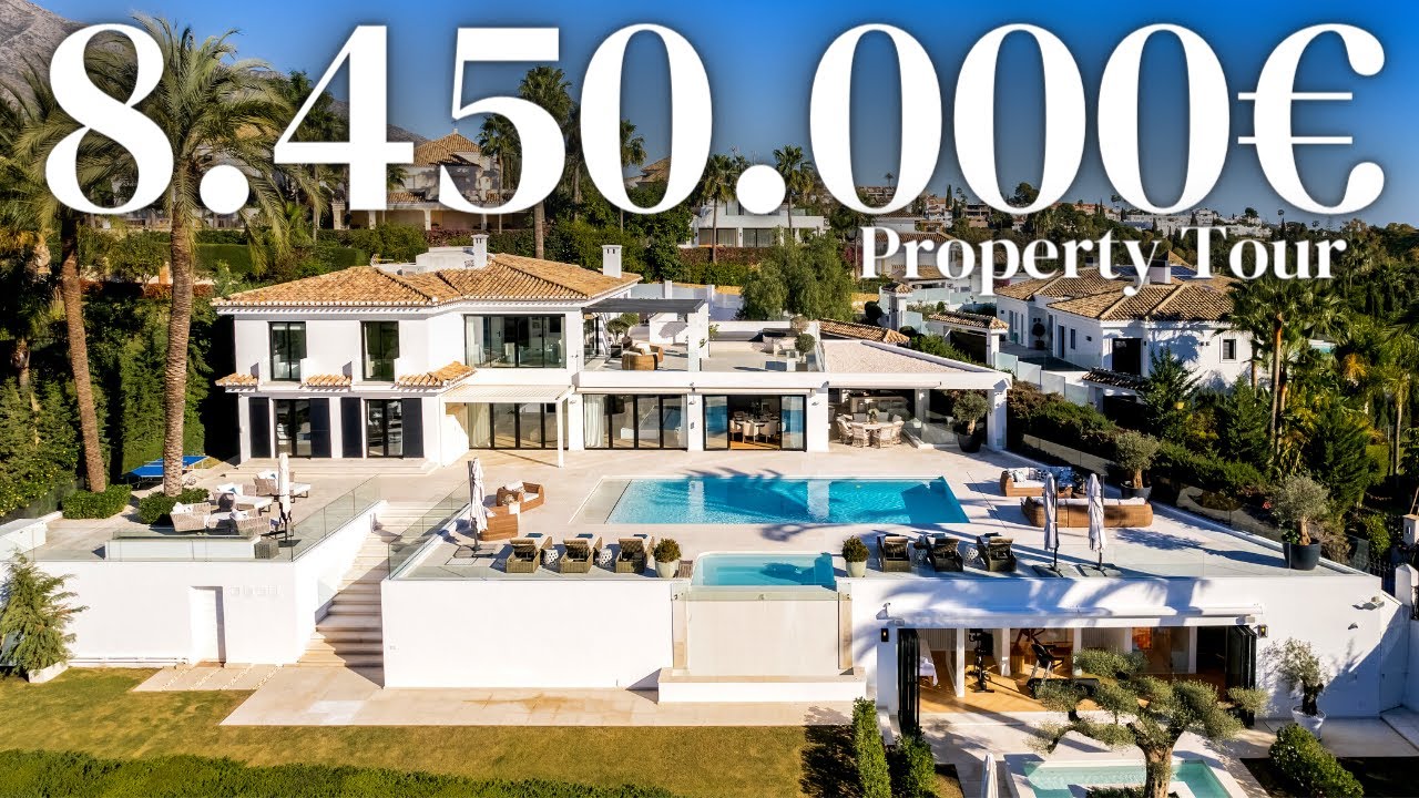 Touring a 8.450.000€ Front-Line-Golf Dream Home with Stunning Interior, Cinema, Gym, Sauna, & Spa!