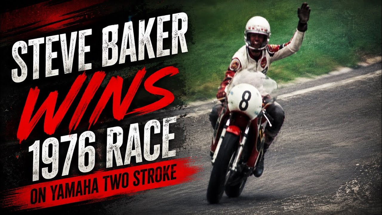 Yamaha Sponsored rider: Steve Baker claims win, in 1976, at the race of the year, at Mallory Park.