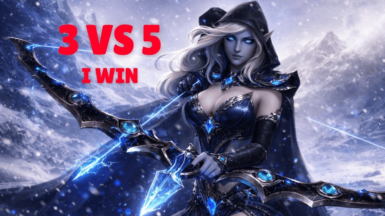 NEVER GIVE UP DROW RANGER 3 VS 5#dota2