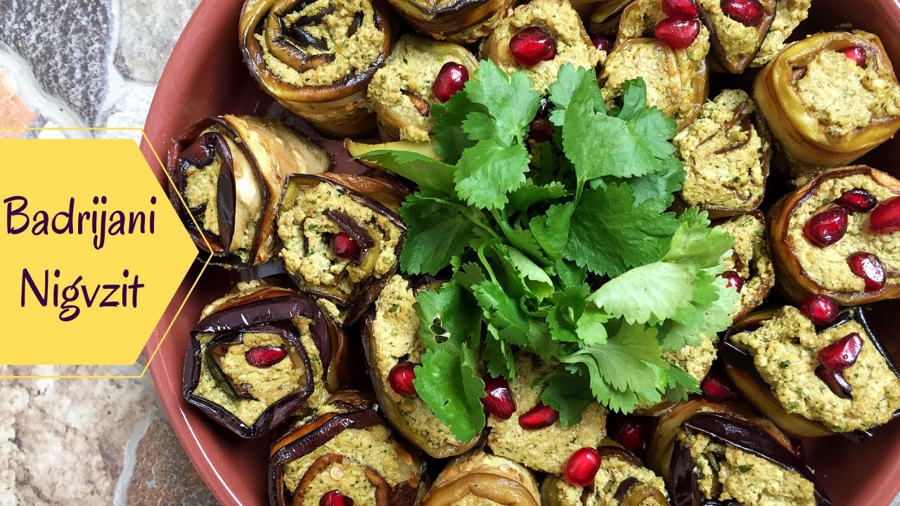 Badrijani Nigvzit: Georgian Eggplant- Walnut Rolls | Gürcü Sayağı Qozlu Badımcan Ruleti
