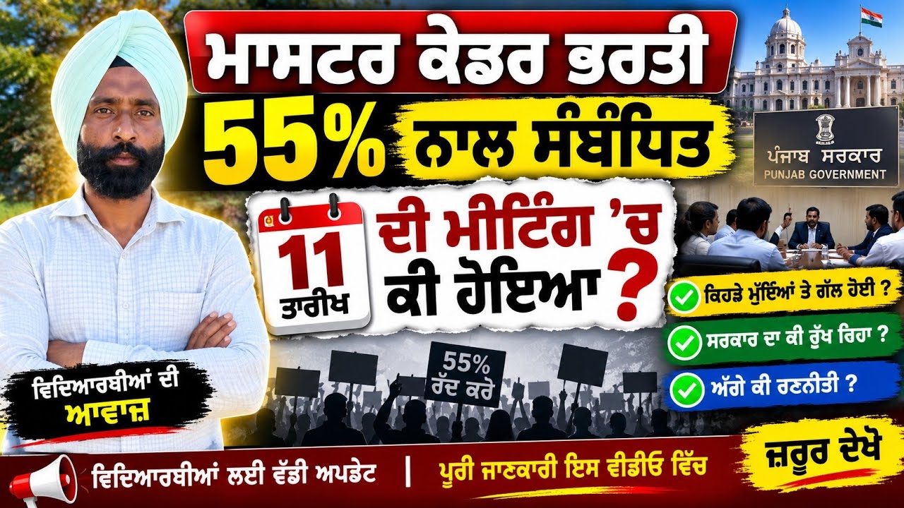 Master cadre New Recruitment & 55% condition Update 
