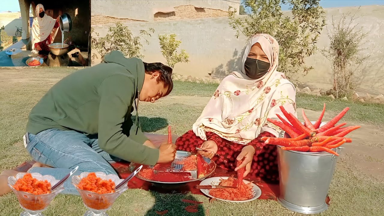 Paneer Carrot Halwa Village Recipe | Winter Special Dish | Gajar Ka Halwa | Village Festival 