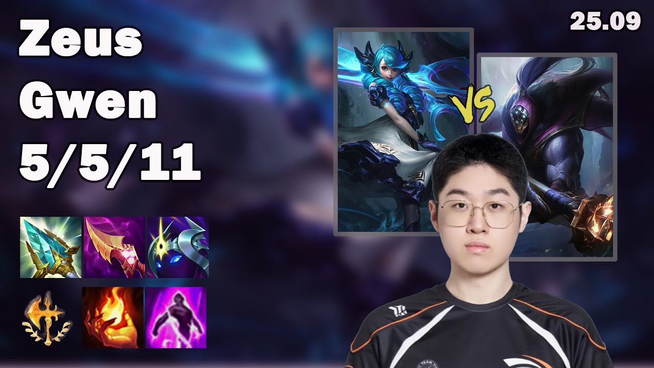 🔥 Zeus Gwen Top | Korea Challenger Solo Queue | Patch 25.09 | League of Legends 🔥