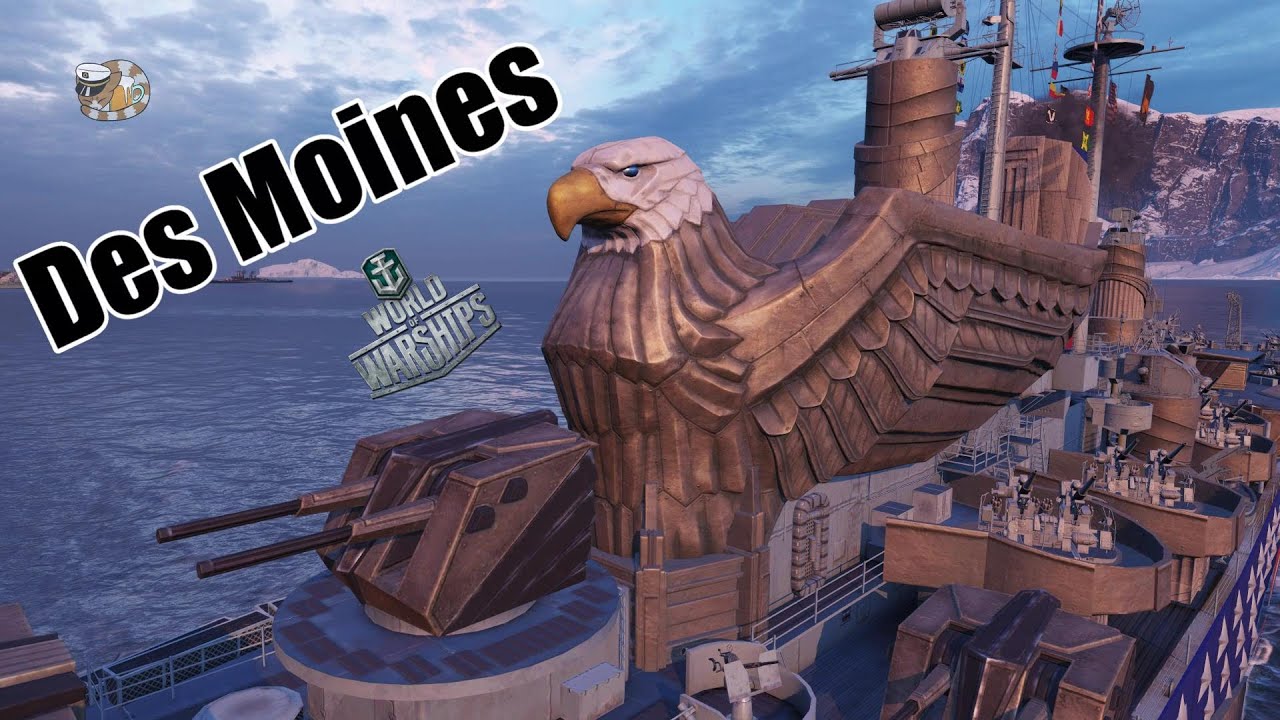 World of Warships: Des Moines brawling with Battleships