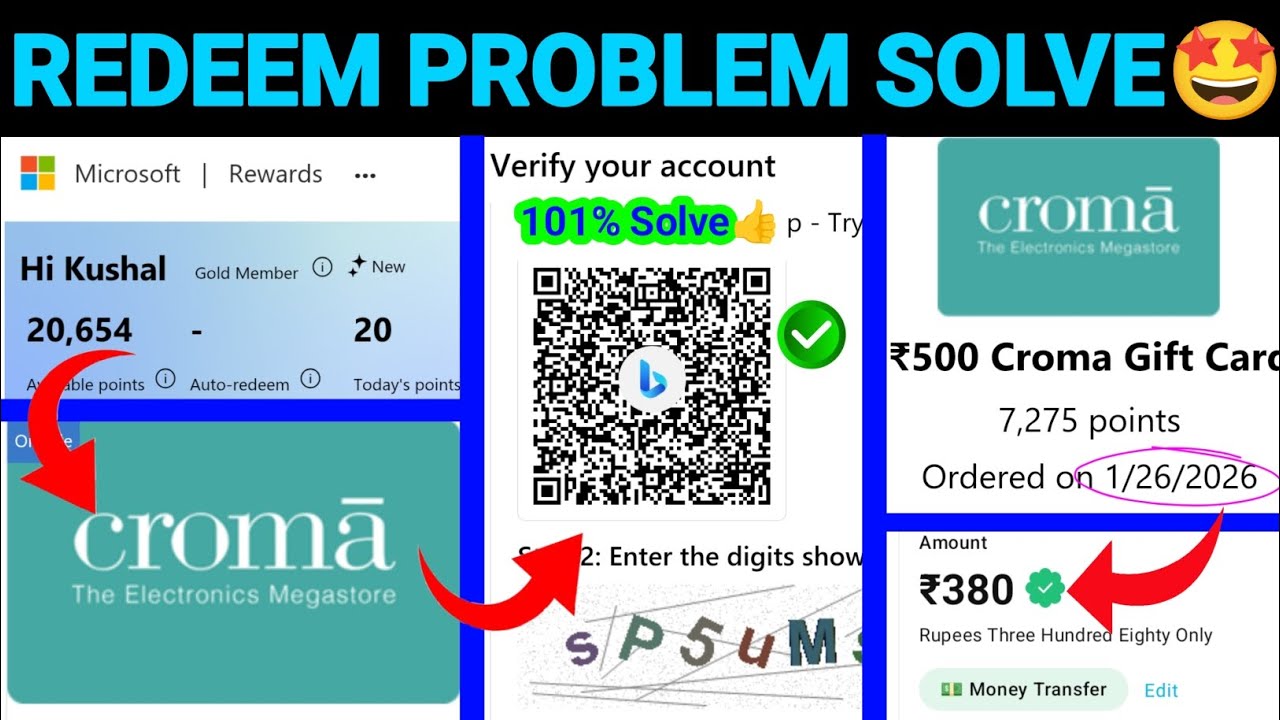 Microsoft Rewards Redeem Problem | Verify with the Bing app to scan the QR code | New Redeem Trick🤑