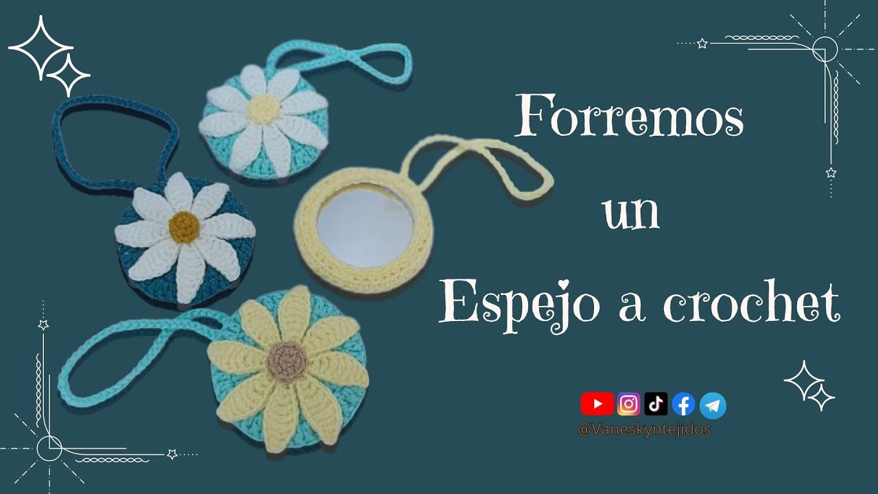 Como forrar un Espejo elegante a Crochet paso a paso