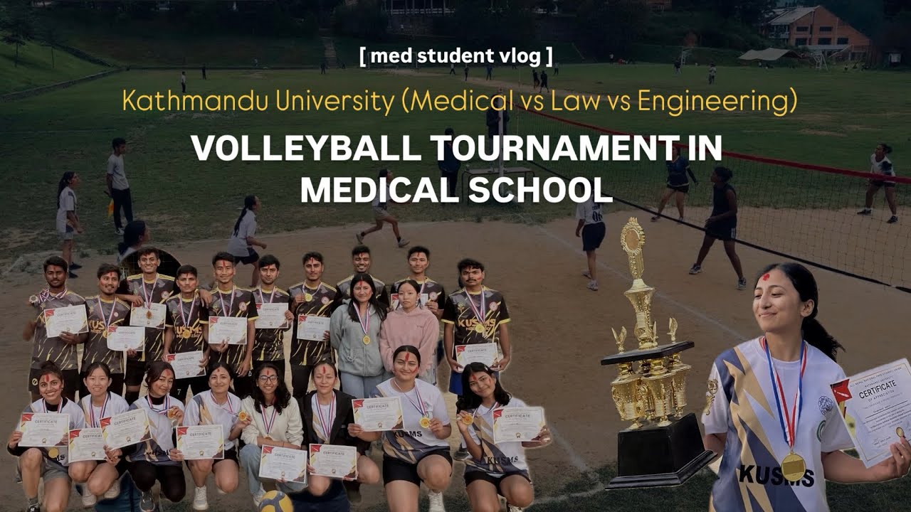 Volleyball Tournament in Kathmandu University | 🏐🏆medical vs law vs engineering || med student vlog