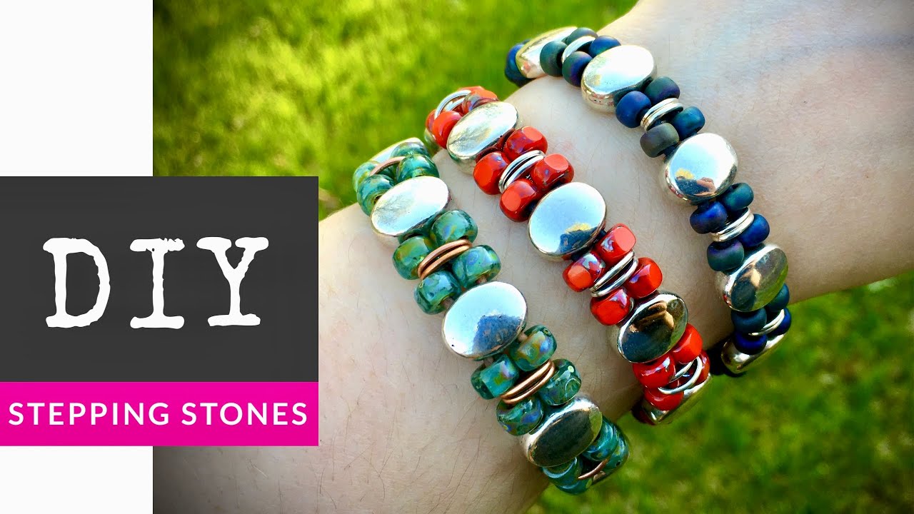 How To Make A Stepping Stones Bracelet With Beads, Jump Rings, And Cord