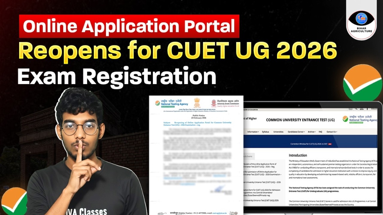 CUET UG 2026 Form Re-Open | Last Chance to Apply!