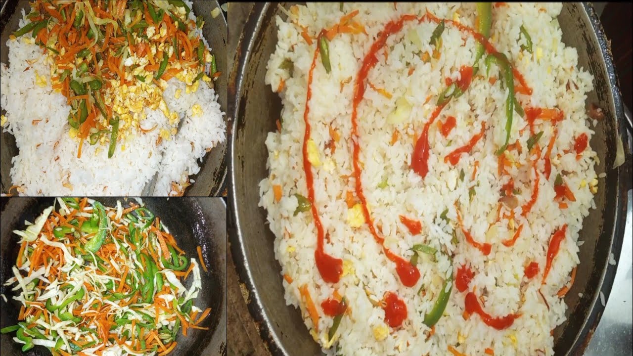 ঘরে থাকা উপকরণ দিয়ে ব্যাচেলরদের জন্য সহজ উপায়ে ফ্রাইড রাইস রান্না/Fried rice recipe @taslimanoor2504