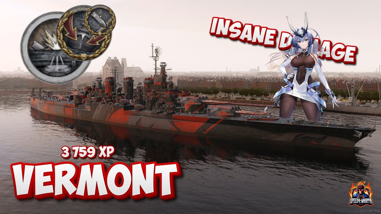 Vermont with insane damage gameplay World of Warships Legends #wowslegends #bestreplays