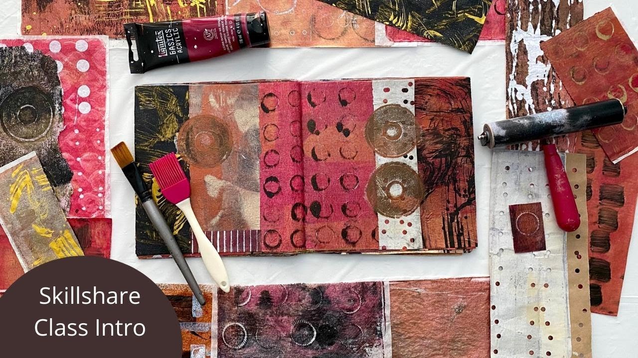 Class Intro - Expressive Mark Making With Gelli Printing and Collage - New Skillshare Art Class