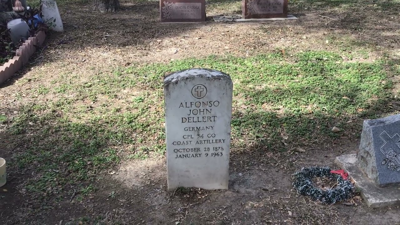 Philippine Insurrection Veteran: Alfonso John Dellert at rest in Laurel Hill Cemetery,Mission Texas