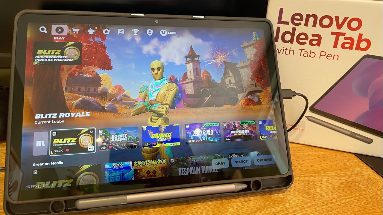 2025 Lenovo Idea Tab 11” with Tab Pen - Fortnite Mobile Gameplay Test
