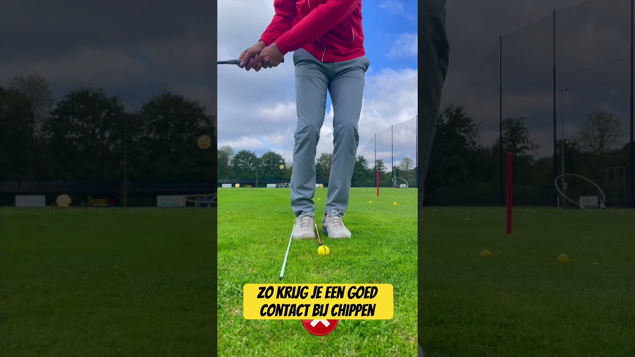 Zo krijg je een goed bal contact bij chippen#golfschoolgeldrop #golfer #golftips #golf #golfswing
