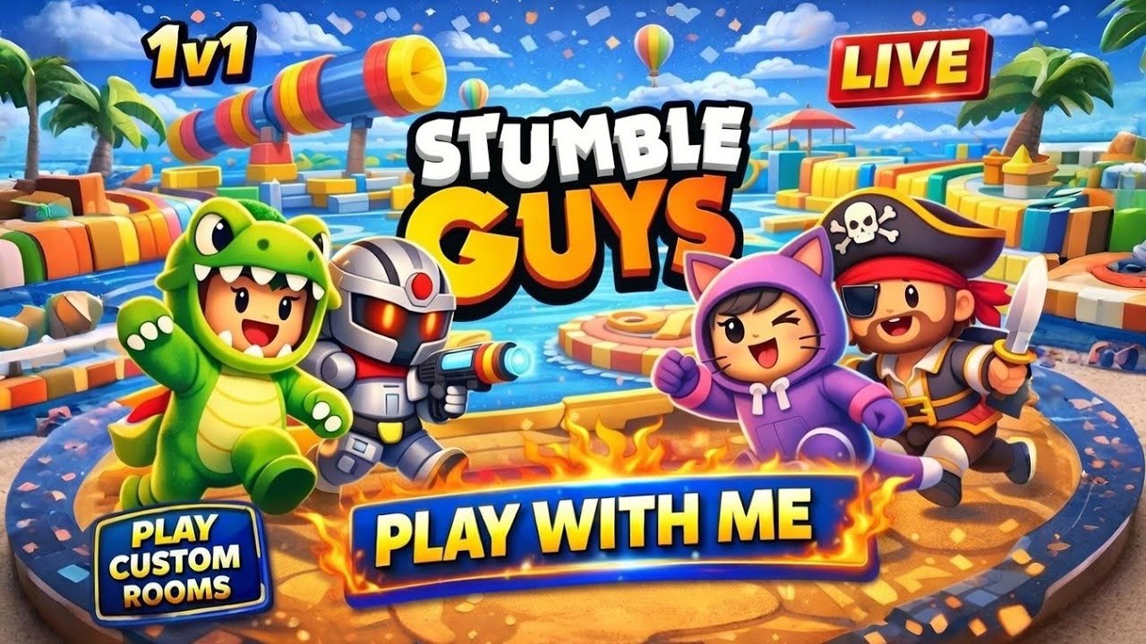 Stumble Guys Live GamePlay 1V1 🎮 | Play With Me Join Now |