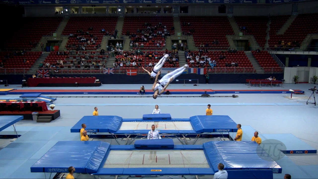 France 2 (FRA) - 2017 Trampoline Worlds, Sofia (BUL) - Qualification Synchro Routine 1