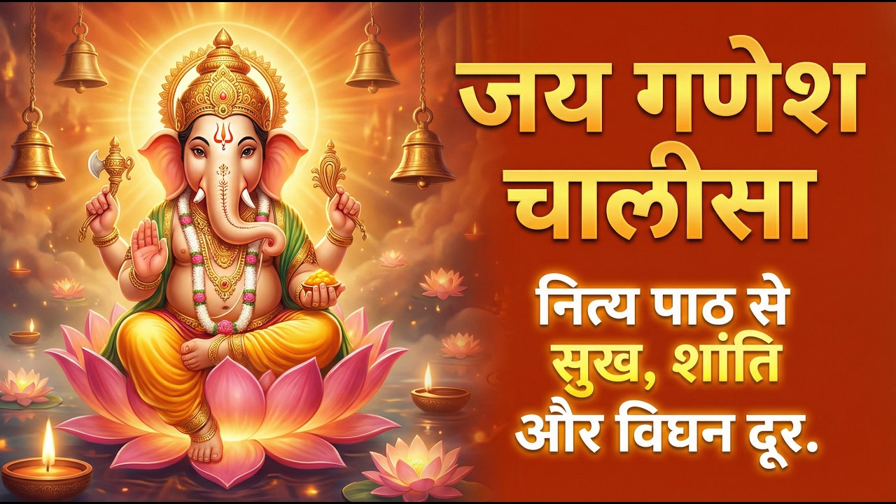 नित्य पाठ गणेश चालीसा  (पाँच बार) - जीवन के सभी विघ्न मिटाएं #ganesh #bhakti 